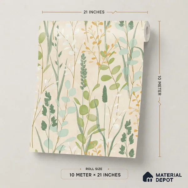 A76202 | 10 Meter x 21 Inches Florals Look Wallpaper - 57.37 Sq. Ft. | Minimum 15% wastage during installation
