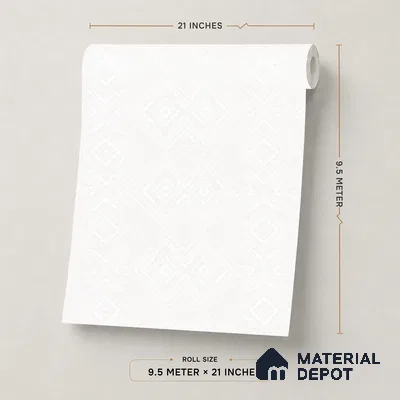 WP1330 | White Faint Trellis Lattice Patterned Wallpaper - 9.5 Meter x 21 Inches, 55 Sq. Ft. (Min. 15% Wastage)