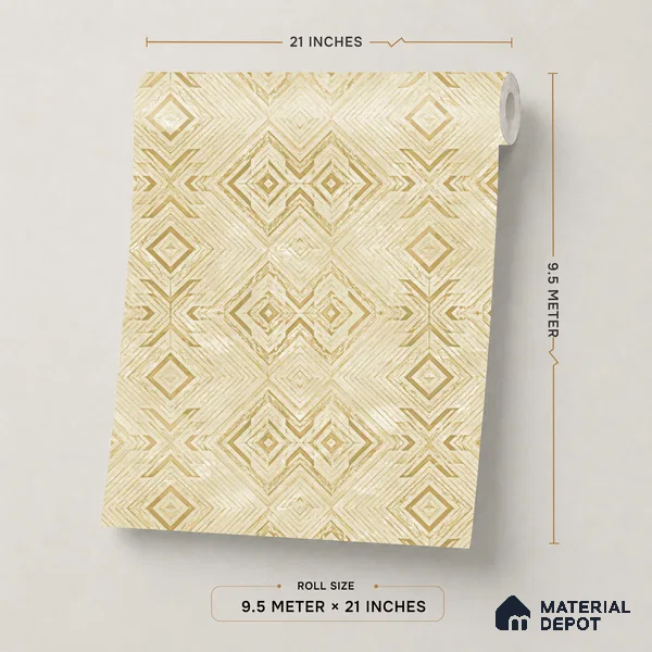 WP1332 | 9.5 Meter x 21 Inches Patterned Look Wallpaper - 55 Sq. Ft.  | Minimum 15% wastage during installation