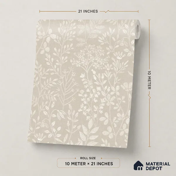 205002 | 10 Meter x 21 Inches Florals Look Wallpaper - 57.37 Sq. Ft. | Minimum 15% wastage during installation