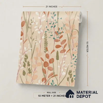 A76201 | 10 Meter x 21 Inches Florals Look Wallpaper - 57.37 Sq. Ft. | Minimum 15% wastage during installation