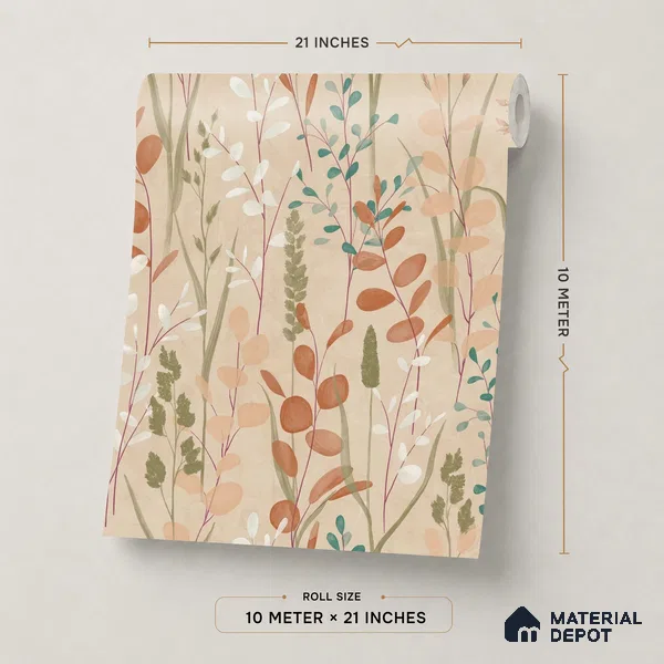 A76201 | 10 Meter x 21 Inches Florals Look Wallpaper - 57.37 Sq. Ft. | Minimum 15% wastage during installation