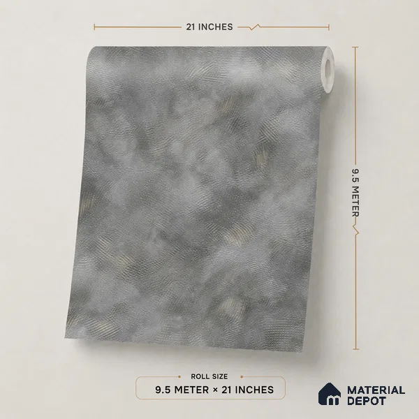 WP1327 | Grey Cloudy Wash Textured Wallpaper - 9.5 Meter x 21 Inches, 55 Sq. Ft. (Min. 15% Wastage)