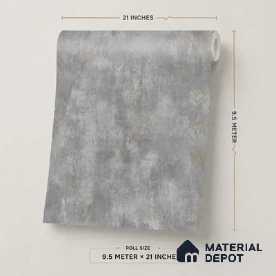 WP1323 | Grey Mottled Herringbone Textured Wallpaper - 9.5 Meter x 21 Inches, 55 Sq. Ft. (Min. 15% Wastage)