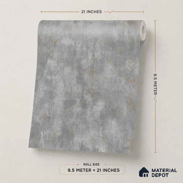 WP1323 | Grey Mottled Herringbone Textured Wallpaper - 9.5 Meter x 21 Inches, 55 Sq. Ft. (Min. 15% Wastage)