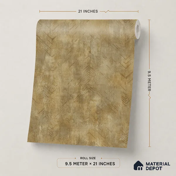 WP1324 | Brown Mottled Herringbone Textured Wallpaper - 9.5 Meter x 21 Inches, 55 Sq. Ft. (Min. 15% Wastage)
