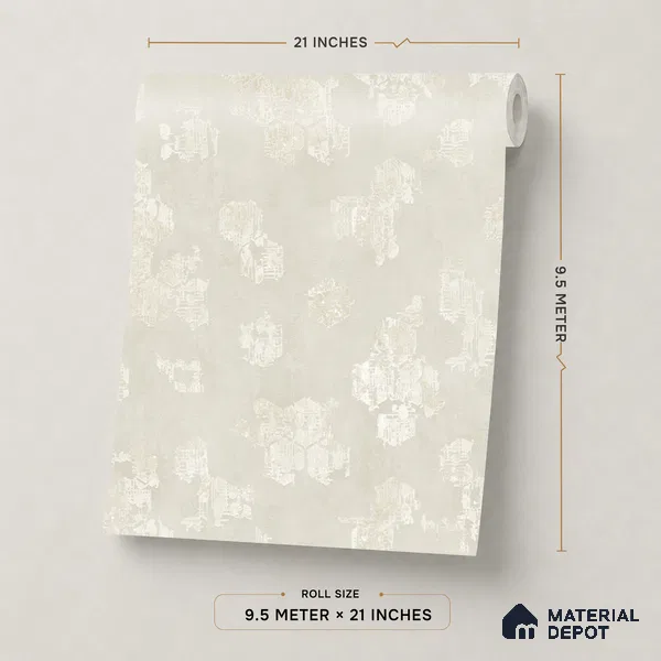WP1358 | Cream Weathered Trellis Patterned Wallpaper - 9.5 Meter x 21 Inches, 55 Sq. Ft. (Min. 15% Wastage)