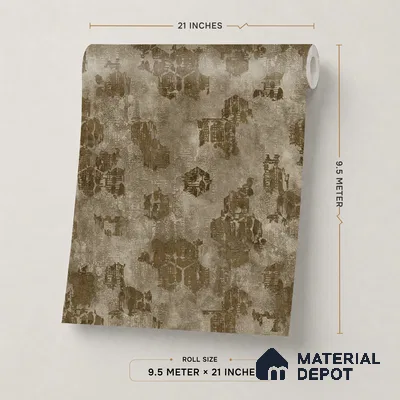 WP1360 | Olive Brown Hexagon Trellis Patterned Wallpaper - 9.5 Meter x 21 Inches, 55 Sq. Ft. (Min. 15% Wastage)