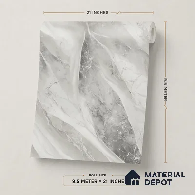 WP1302 | 9.5 Meter x 21 Inches Marble Look Wallpaper - 55 Sq. Ft.  | Minimum 10% wastage during installation