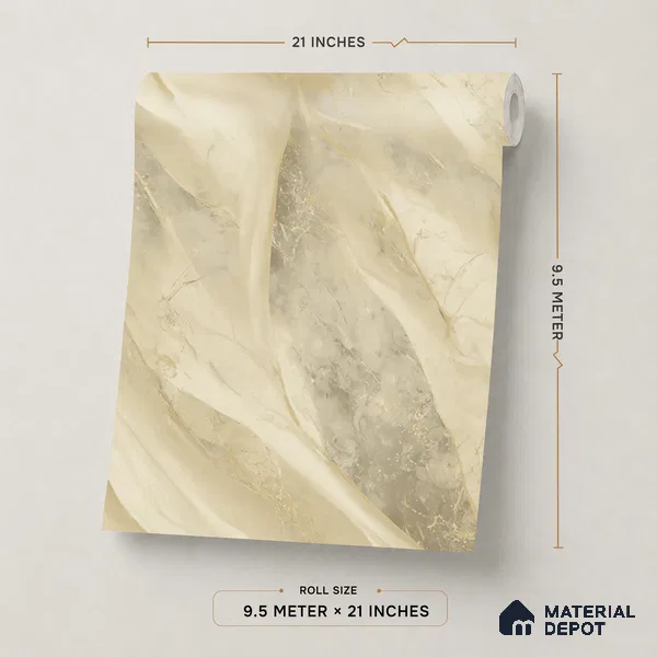 WP1304 | 9.5 Meter x 21 Inches Marble Look Wallpaper - 55 Sq. Ft. | Minimum 10% wastage during installation