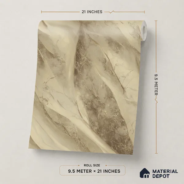 WP1305 | 9.5 Meter x 21 Inches Marble Look Wallpaper - 55 Sq. Ft.  | Minimum 10% wastage during installation