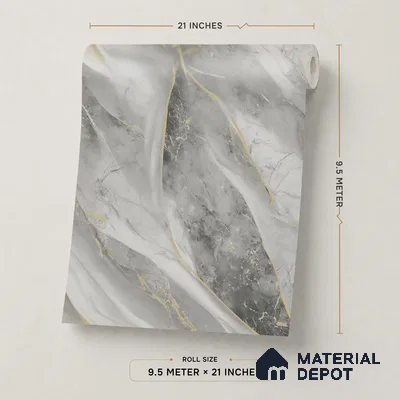 WP1301 | 9.5 Meter x 21 Inches Marble Look Wallpaper - 55 Sq. Ft.  | Minimum 10% wastage during installation