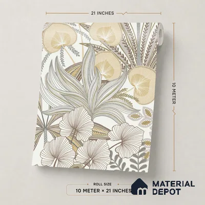 A69002 | 10 Meter x 21 Inches Florals Look Wallpaper - 57.37 Sq. Ft. | Minimum 15% wastage during installation