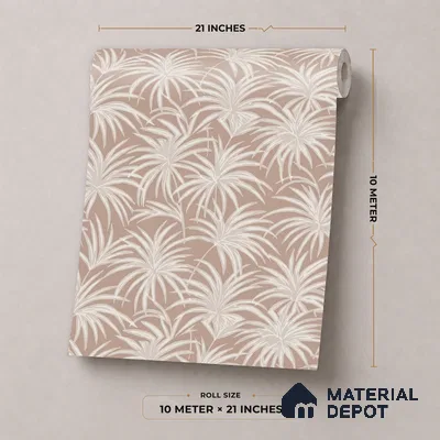 RD24-168 | Rose Palm Spray Floral Wallpaper - 10 Meter x 21 Inch, 57 Sq. Ft.