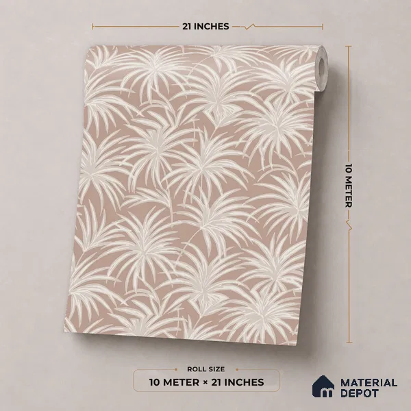 RD24-168 | Rose Palm Spray Floral Wallpaper - 10 Meter x 21 Inch, 57 Sq. Ft.