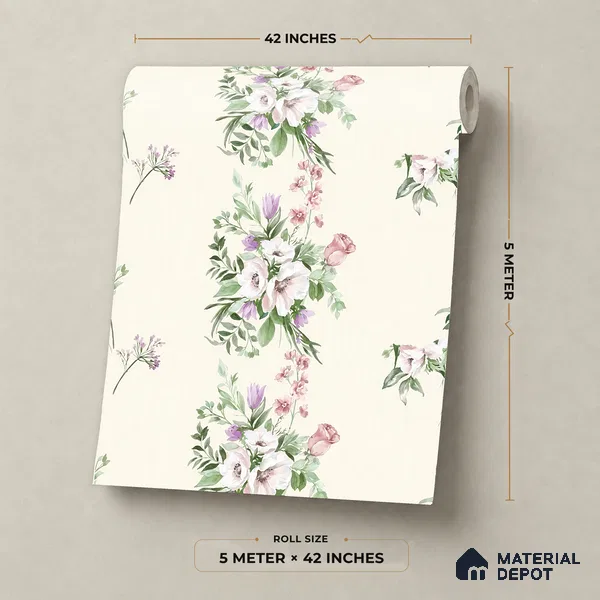 81403-2 | 5 Meter x 42 Inch Florals Look Wallpaper - 57 Sq. Ft.