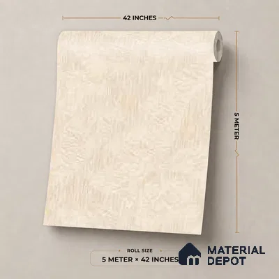 81414-3 | Warm Beige Brushed Texture Patterned Wallpaper - 5 Meter x 42 Inch, 57 Sq. Ft.