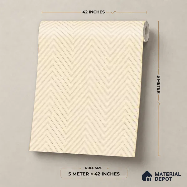 81404-2 | Warm Beige Herringbone Weave Patterned Wallpaper - 5 Meter x 42 Inch, 57 Sq. Ft.