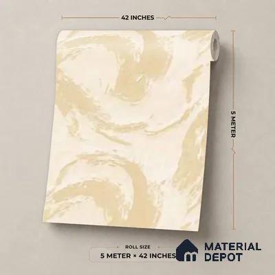 81416-2 | Warm Beige Brushstroke Swirl Patterned Wallpaper - 5 Meter x 42 Inch, 57 Sq. Ft.