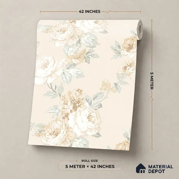 81398-1 | 5 Meter x 42 Inch  Florals Look Wallpaper - 57 Sq. Ft.