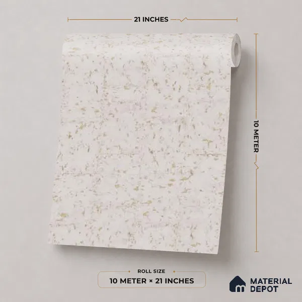M10-3 | Grey Fleck Cork Textured Wallpaper - 10 Meter x 21 Inches, 57.37 Sq. Ft. (Min. 15% Wastage)