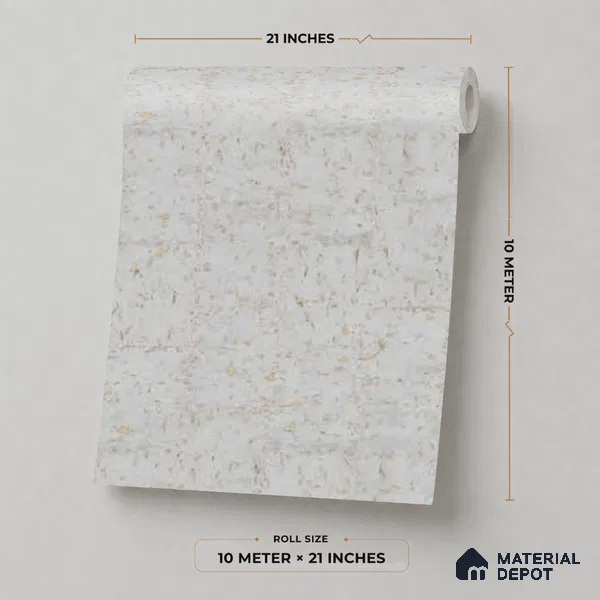 M10-6 | Grey Cork Fleck Textured Wallpaper - 10 Meter x 21 Inches, 57.37 Sq. Ft. (Min. 15% Wastage)