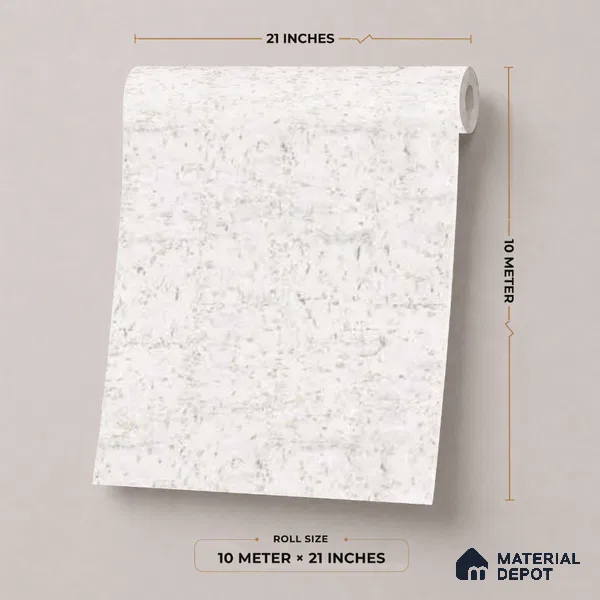M10-1 | White Cork Fleck Textured Wallpaper - 10 Meter x 21 Inches, 57.37 Sq. Ft. (Min. 15% Wastage)