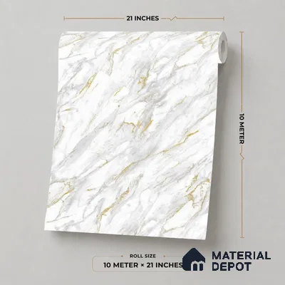 M11-2 | 10 Meter x 21 Inches Marble Look Wallpaper - 57.37 Sq. Ft. | Minimum 10% wastage during installation
