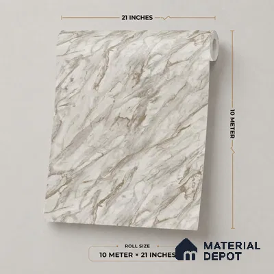 M11-3 | 10 Meter x 21 Inches Marble Look Wallpaper - 57.37 Sq. Ft. | Minimum 10% wastage during installation