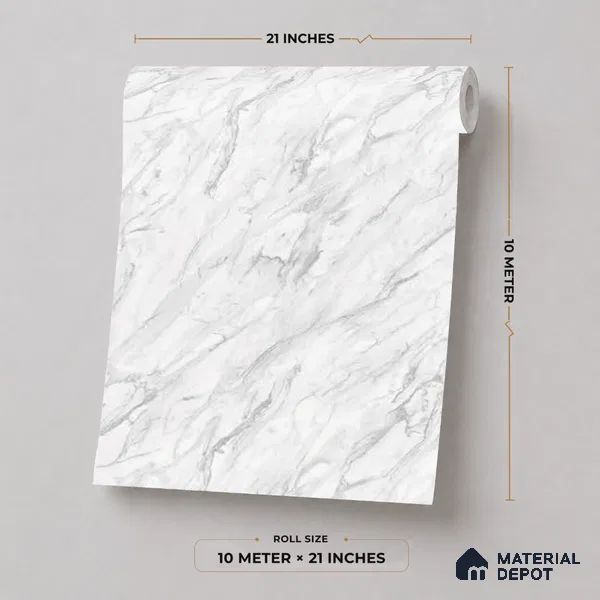 M11-5 | 10 Meter x 21 Inches Marble Look Wallpaper - 57.37 Sq. Ft. | Minimum 10% wastage during installation