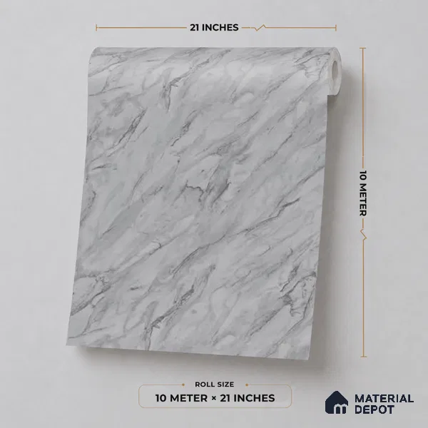 M11-7 | 10 Meter x 21 Inches Marble Look Wallpaper - 57.37 Sq. Ft. | Minimum 10% wastage during installation