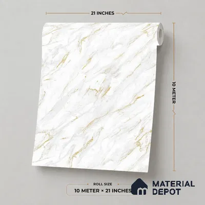 M11-1 | 10 Meter x 21 Inches Marble Look Wallpaper - 57.37 Sq. Ft. | Minimum 10% wastage during installation