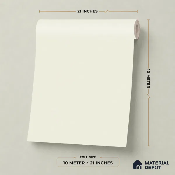 SO27001 | Cream Smooth Wash Textured Wallpaper - 10 Meter x 21 Inches, 57.41 Sq. Ft.
