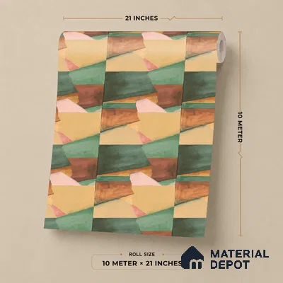 SO27035 | Multicolour Warm Watercolor Block Abstract Look Wallpaper 10 Meter x 21 Inches - 57.41 Sq. Ft.