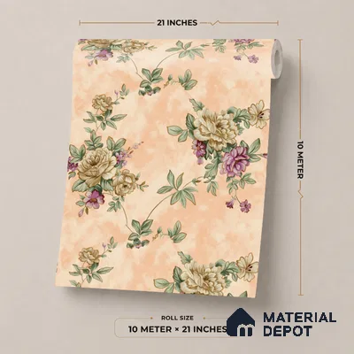 22-555-22 | 10 Meter x 21 Inches Florals Look Wallpaper - 57.41 Sq. Ft.
