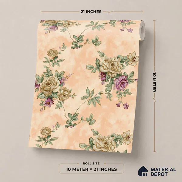 22-555-22 | 10 Meter x 21 Inches Florals Look Wallpaper - 57.41 Sq. Ft.