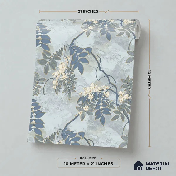 32-555-32 | 10 Meter x 21 Inches Florals Look Wallpaper - 57.41 Sq. Ft.