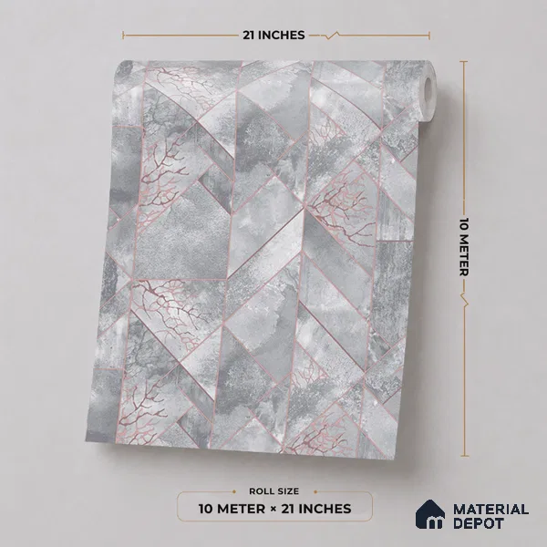 37-555-37 | 10 Meter x 21 Inches Patterned Look Wallpaper - 57.41 Sq. Ft.