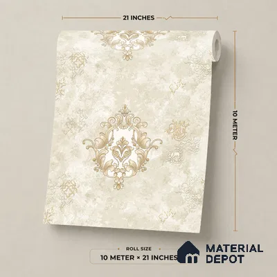 38-555-38 | 10 Meter x 21 Inches Damask Look Wallpaper - 57.41 Sq. Ft.