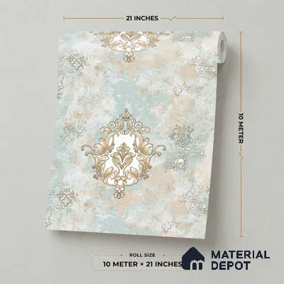 39-555-39 | 10 Meter x 21 Inches Damask Look Wallpaper - 57.41 Sq. Ft.