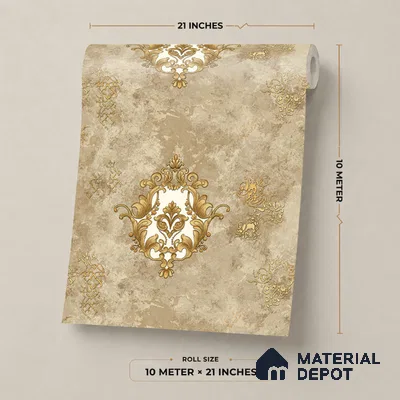 40-555-40 | 10 Meter x 21 Inches Damask Look Wallpaper - 57.41 Sq. Ft.