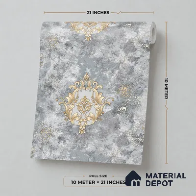 41-555-41 | 10 Meter x 21 Inches Damask Look Wallpaper - 57.41 Sq. Ft.