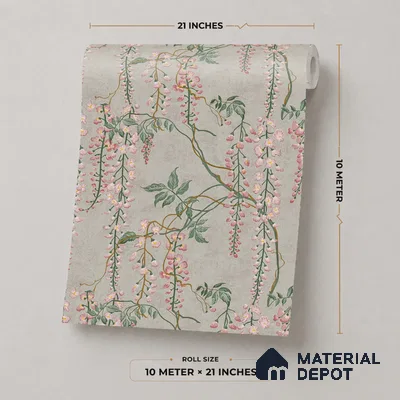 45-555-45 | 10 Meter x 21 Inches Tropical Look Wallpaper - 57.41 Sq. Ft.
