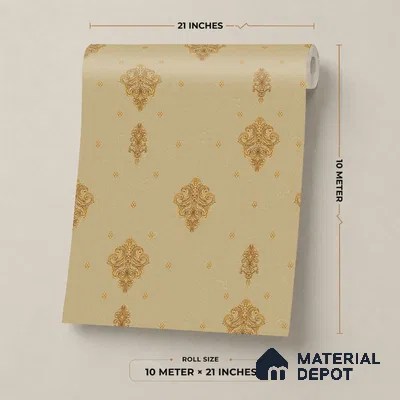 47-555-47 | 10 Meter x 21 Inches Damask Look Wallpaper - 57.41 Sq. Ft.