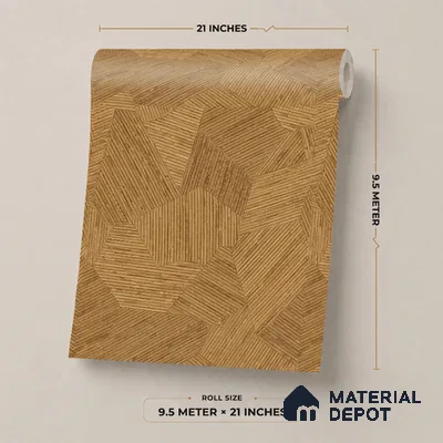 7510-1 | Rust Brown Fractured Plank Wood Patterned Wallpaper - 9.5 Meter x 21 Inch, 55 Sq. Ft.