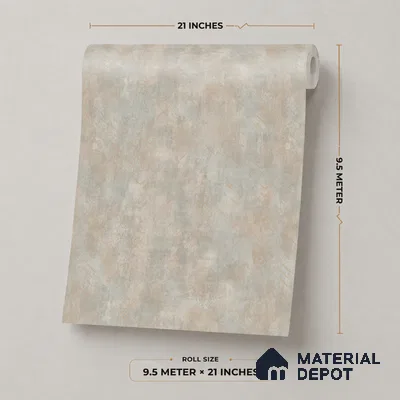 7516-2 | Grey & Beige Cloud Plaster Concrete Patterned Wallpaper - 9.5 Meter x 21 Inch, 55 Sq. Ft.