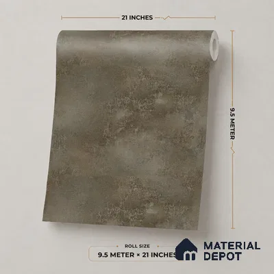 7521-3 | Dark Brown Cloud Plaster Concrete Patterned Wallpaper - 9.5 Meter x 21 Inch, 55 Sq. Ft.
