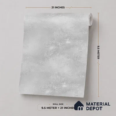 7521-4 | Silver Grey Cloud Concrete Patterned Wallpaper - 9.5 Meter x 21 Inch, 55 Sq. Ft.