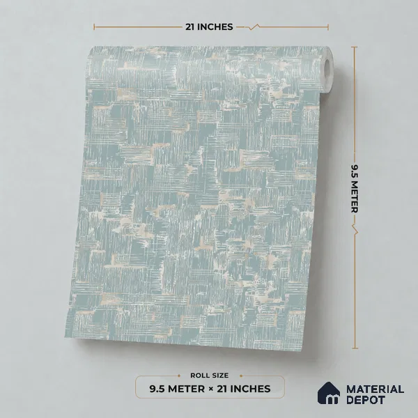 7522-6 | Teal Blue Crosshatch Weave Patterned Wallpaper - 9.5 Meter x 21 Inch, 55 Sq. Ft.