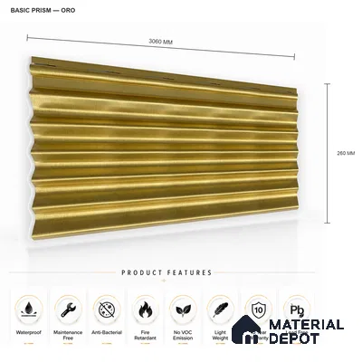 Oro 10 ft x 0.85 ft (3060x260 mm) Prism Design Interior & Exterior Wall & Ceiling Panel - 21 mm | Suitable for Balcony, Facade & Open Area | Width is Subjected to 5% Variation